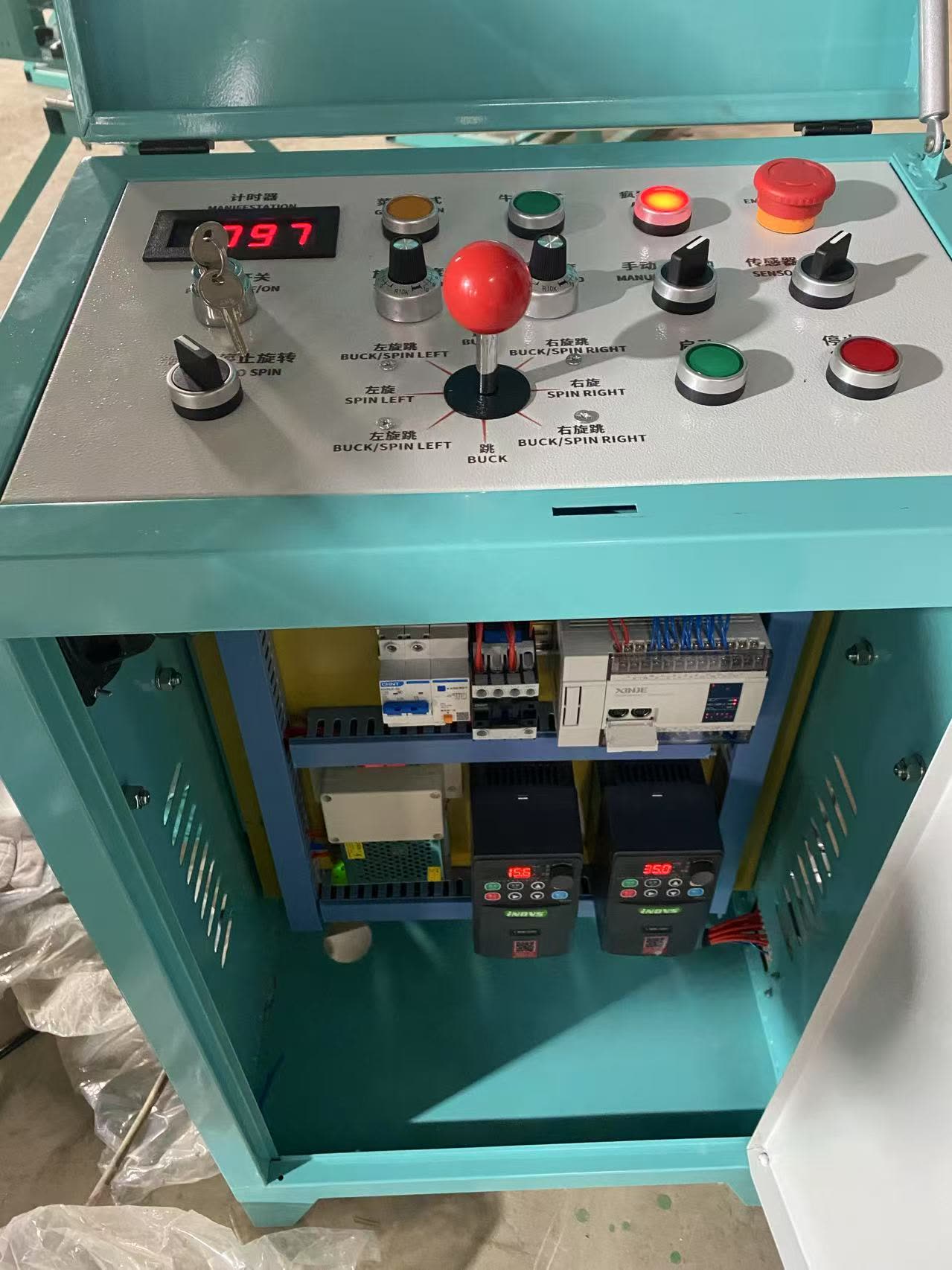 Mechanical bull control box close-up